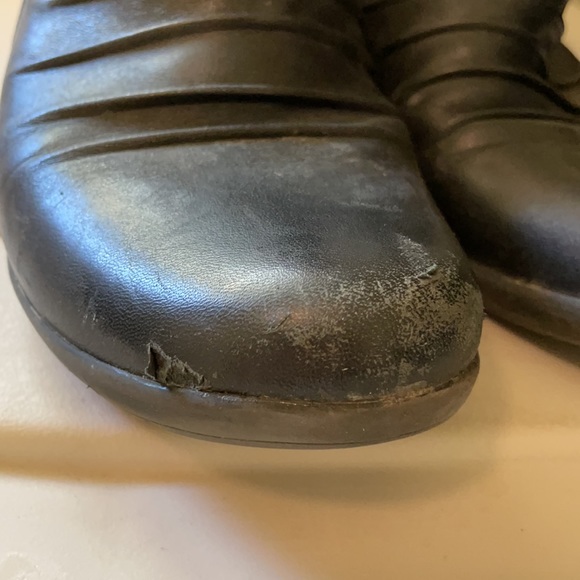 Naturalizer 7M ankle boots Cycle black leather flats zip buckle neutral Womens - Picture 9 of 10